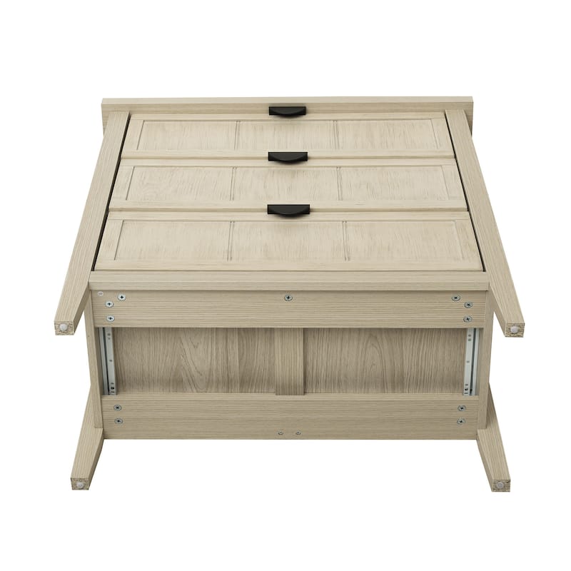 Roomfitters 3 Drawer Dresser Storage Cabinet, Modern Wooden Chest of Drawers with Metal Handles, Natural