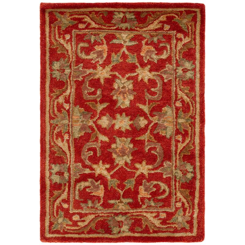 SAFAVIEH Handmade Antiquity Talvikki Traditional Oriental Wool Rug - 2'3" x 4' - Red/Red