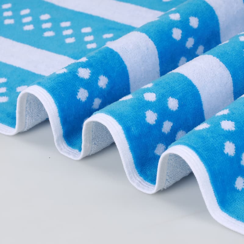 Superior Striped Cotton Fuzzy Velour Terry Large Oversized Beach Towel