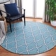 preview thumbnail 2 of 34, SAFAVIEH Handmade Flatweave Dhurries Shiela Modern Moroccan Wool Rug 6' Round - Light Blue/Ivory - Round