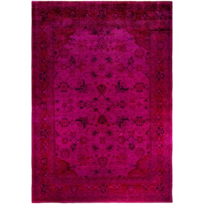 Overdyed One-of-a-Kind Hand-Knotted Area Rug - Pink - 10' 1" x 14' 0"