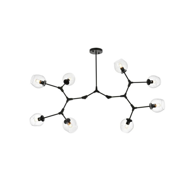 Elegant Lighting 1712G61 Cavoli 8 Light 61" Wide Abstract Chandelier - Black