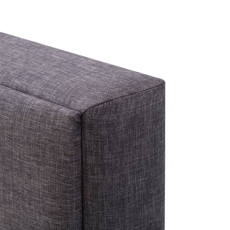CorLiving Bellevue Dark Grey Upholstered Panel Bed, King