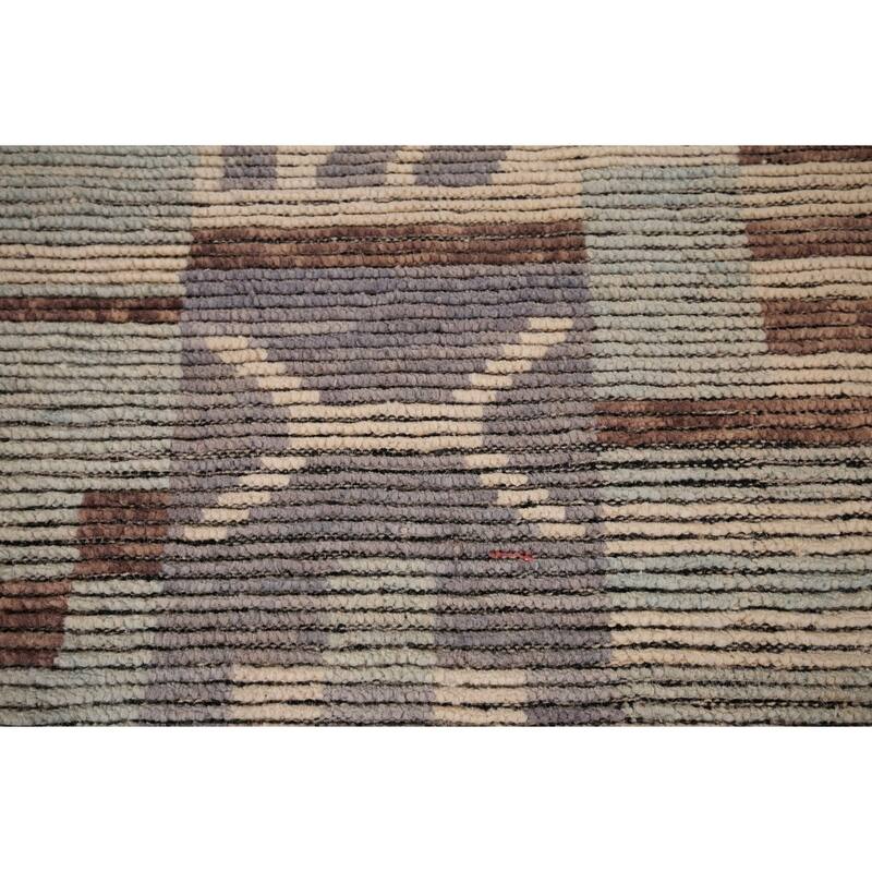 Moroccan Oriental Large Area Rug Hand-Knotted Wool Carpet - 9'8" x 14'11"