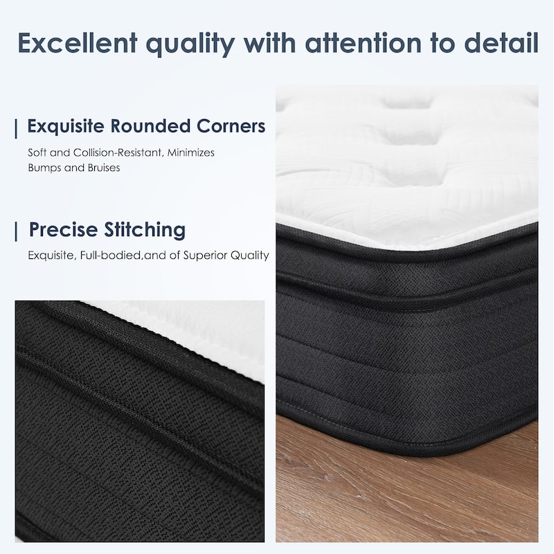 GDFStudio - Astraeus 10 Inch Hybrid Memory Foam and Pocket Coil Mattress with Cooling Knit Top