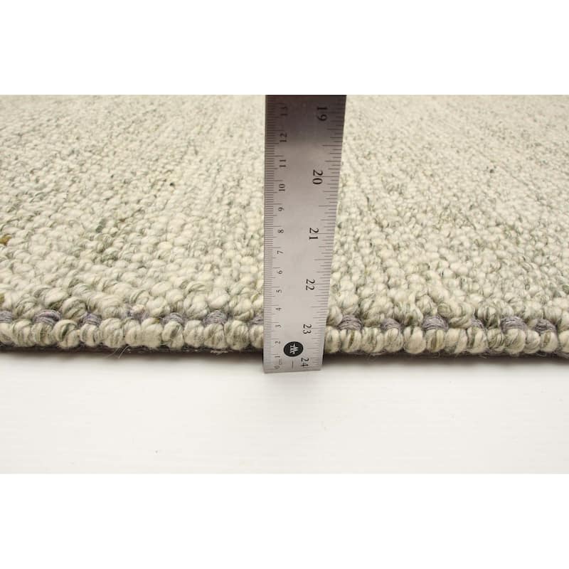 ECARPETGALLERY Hand Tufted Sienna Light Olive Green Wool Rug - 5'6 x 7'8