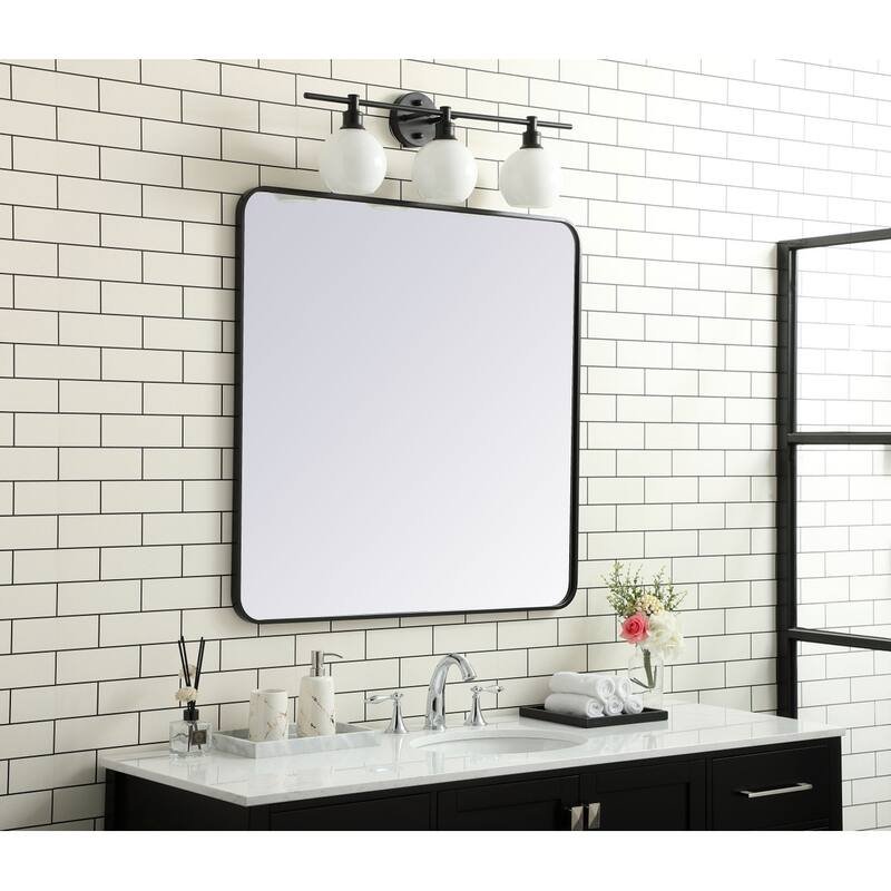 Ezra Soft Corner Metal Rectangular Mirror