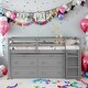 preview thumbnail 1 of 10, Twin Size Loft Bed with Retractable Writing Desk and 4 Drawers, Wooden Loft Bed with Lateral Portable Desk and Shelves Grey