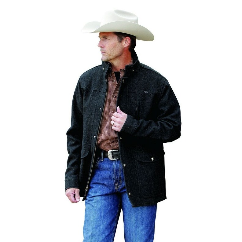 Shop Miller Ranch Coat Mens Outerwear Melton Wool Charcoal