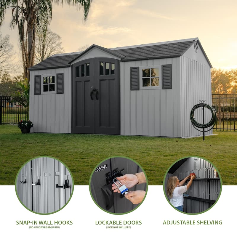 Lifetime Dual Entry 15 Ft x 8 Ft Shed (60410)