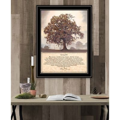 TrendyDecor4U Farmhouse "Living Life" Framed Wall Art by Bonnie Mohr - Earthtone