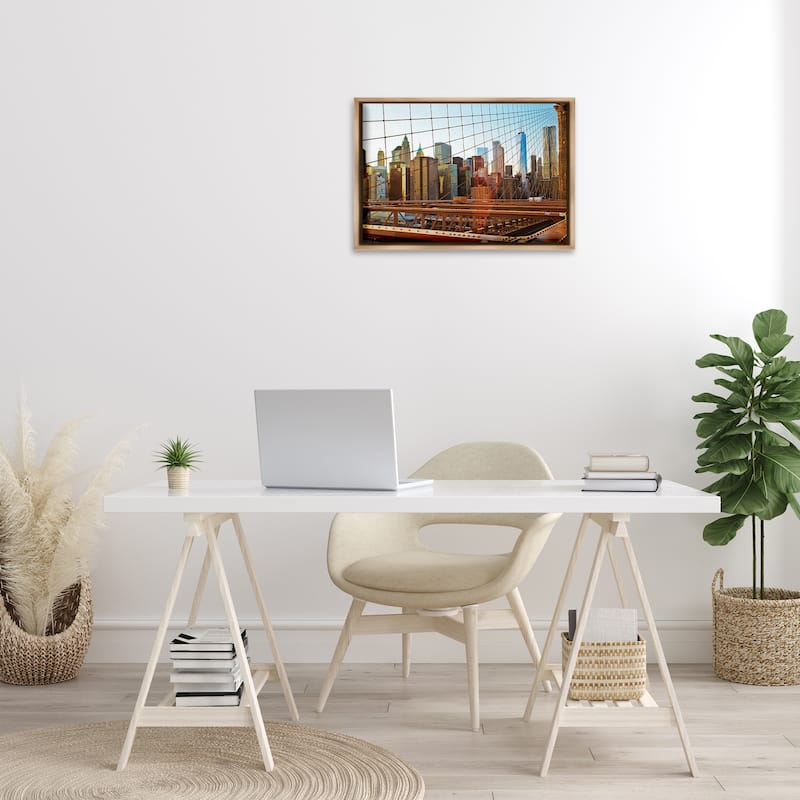 Stupell Cityscape Through Bridge Framed Floater Canvas Wall Art Design By Seven Trees Design