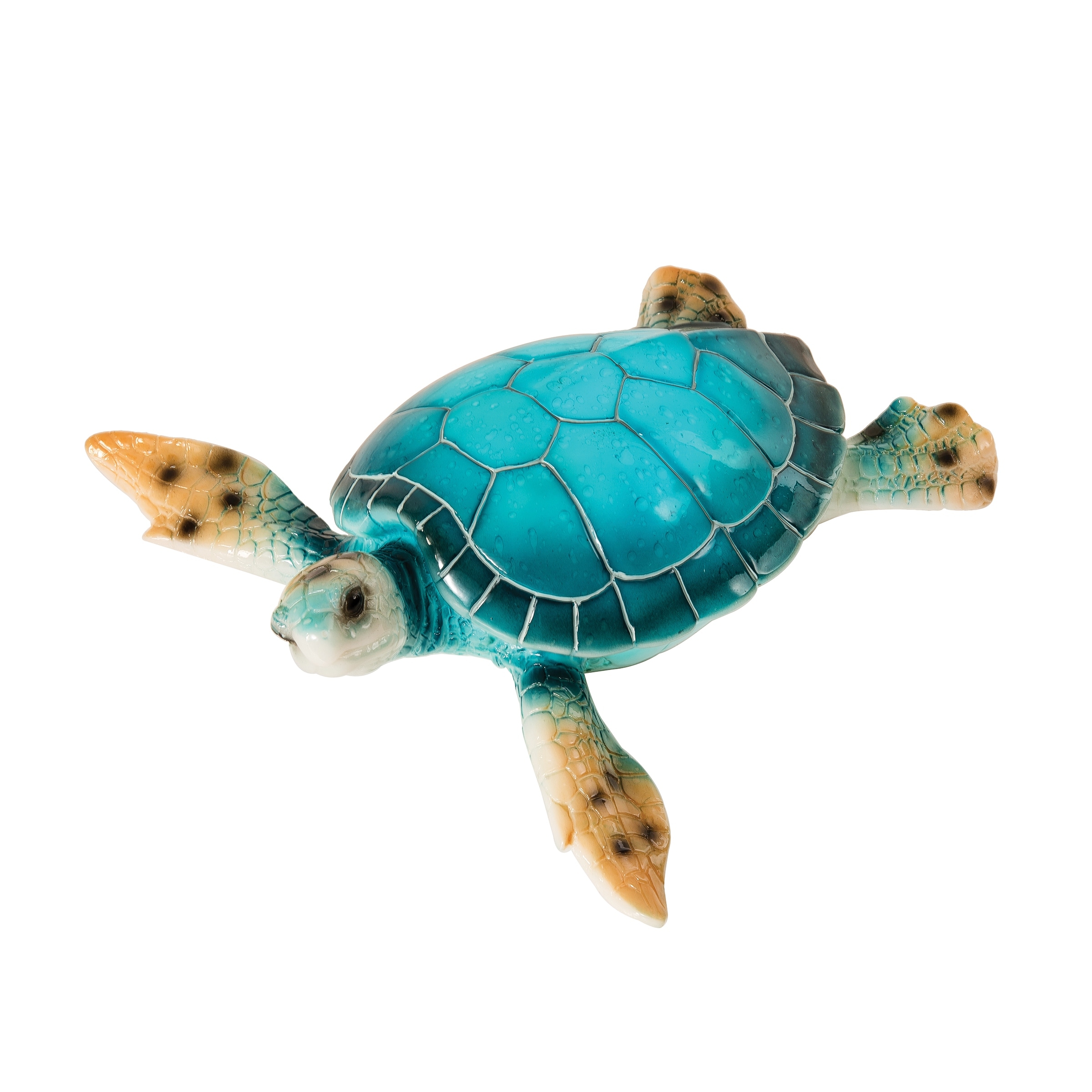 Large Turtle with Led Figurine Decor - Blue