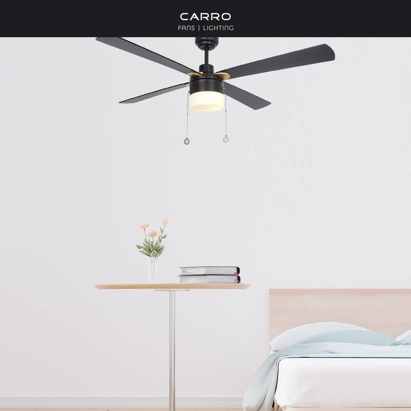 CARRO Harvey 52" Indoor Pull Chain Ceiling Fan with Light-Downrod