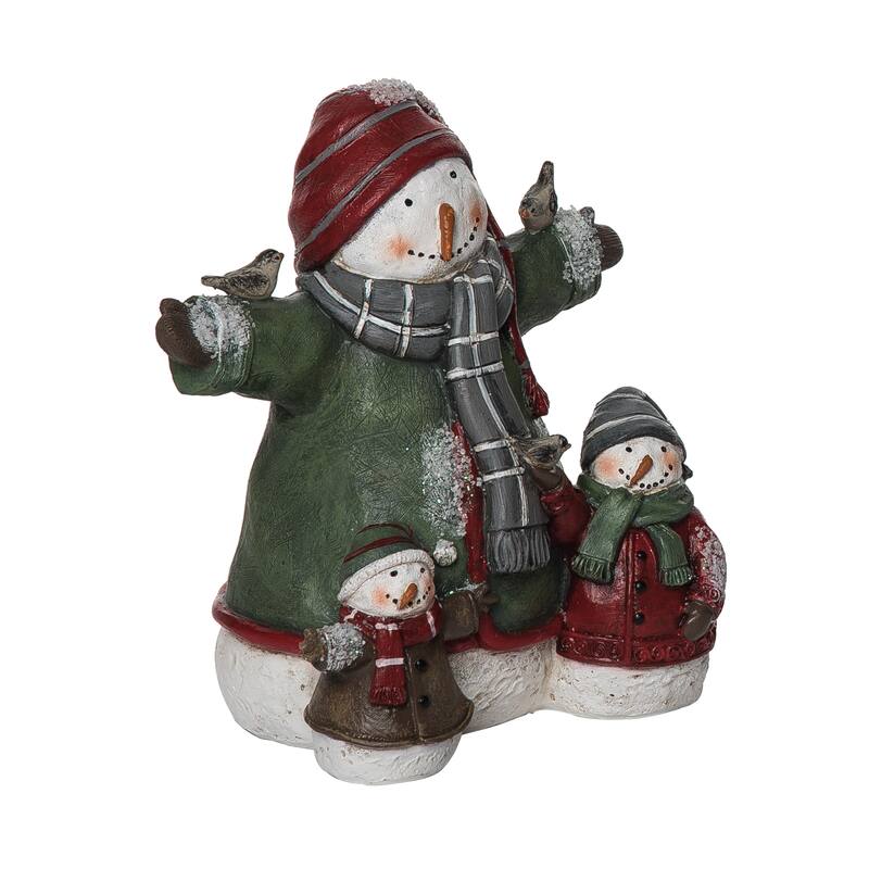 Transpac Resin 7.25 in. Multicolor Christmas Dress Up Snowman Fam
