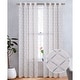 preview thumbnail 1 of 1, Boca Metallic Embroidered Linen Look Grommet Window Curtain Panel, 54x84 Inches - 54x84 Inches Grey