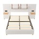 preview thumbnail 5 of 20, Storage Full Size Platform Bed with 2 Outlets, 2 Bedside Pillows and Shelves