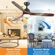 preview thumbnail 58 of 157, YUHAO SylvanAir Modern 52 in. Flush Mount Outdoor/Indoor Ceiling Fan with 3 Solid Wood Blades and DC Reversible Motor