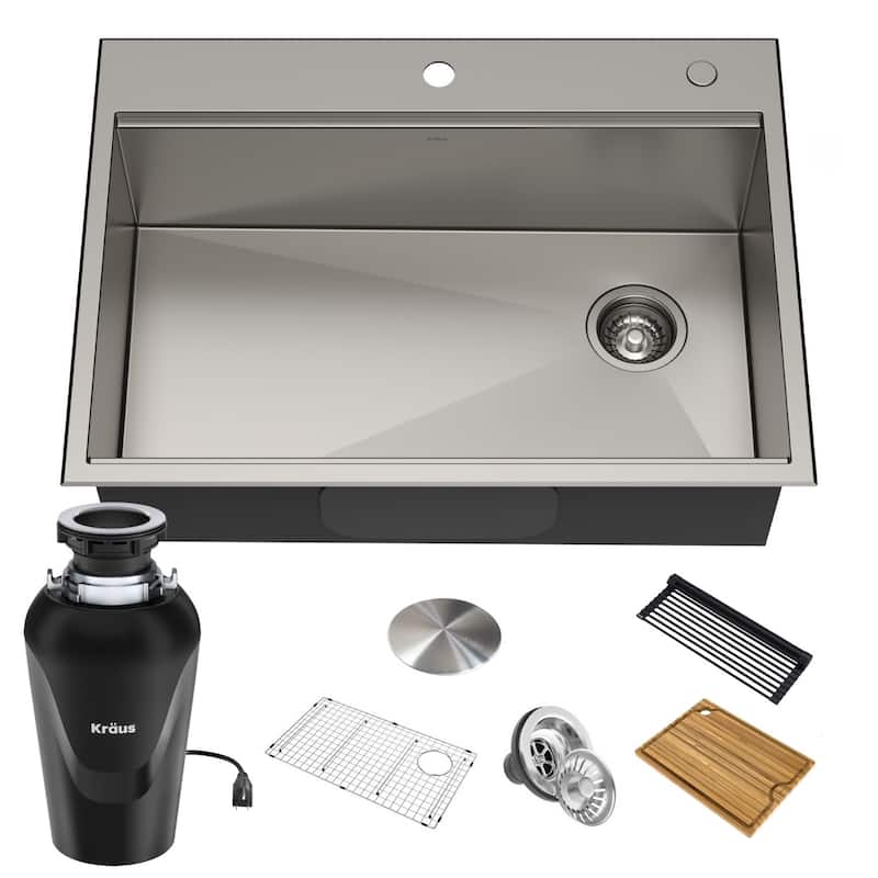 Kraus KWT310-30-100-75MB Kore 30" Drop In Single Basin Stainless Steel - Stainless Steel
