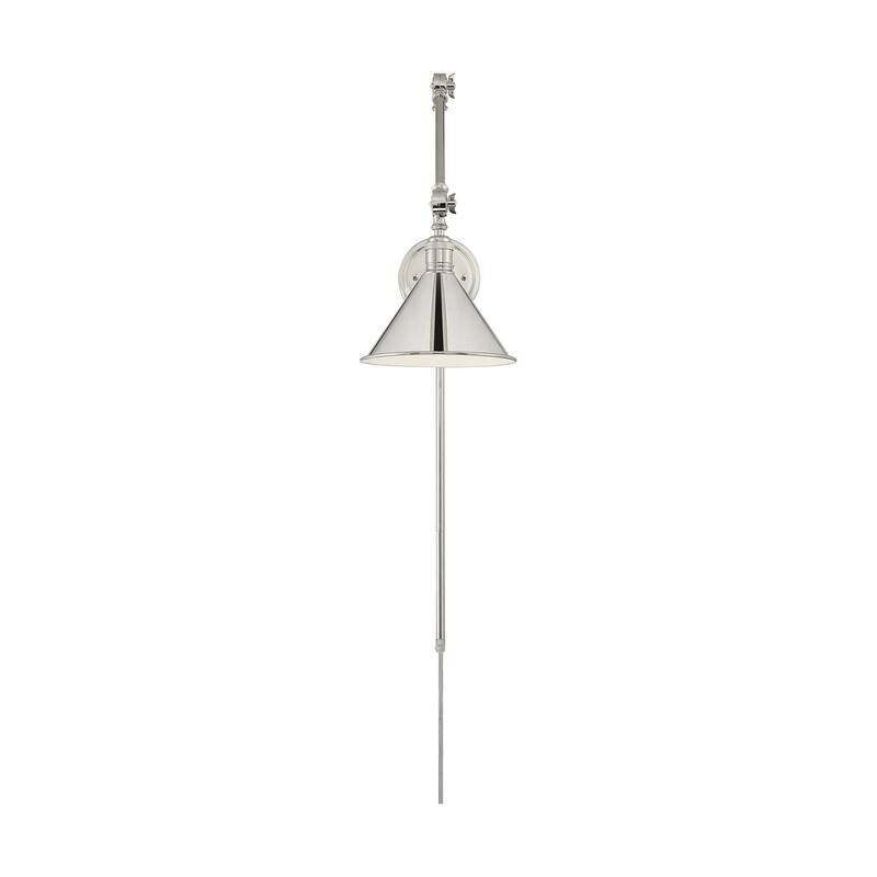 Delancey Swing Arm Lamp Polished Nickel with Switch