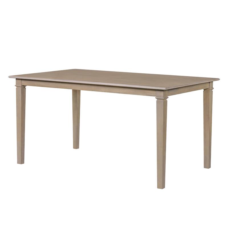 Roomfitters 6-Piece Retro Dining Room Set, Wooden Rectangular Table with 4 Upholstered Chairs and Bench, Space Saving