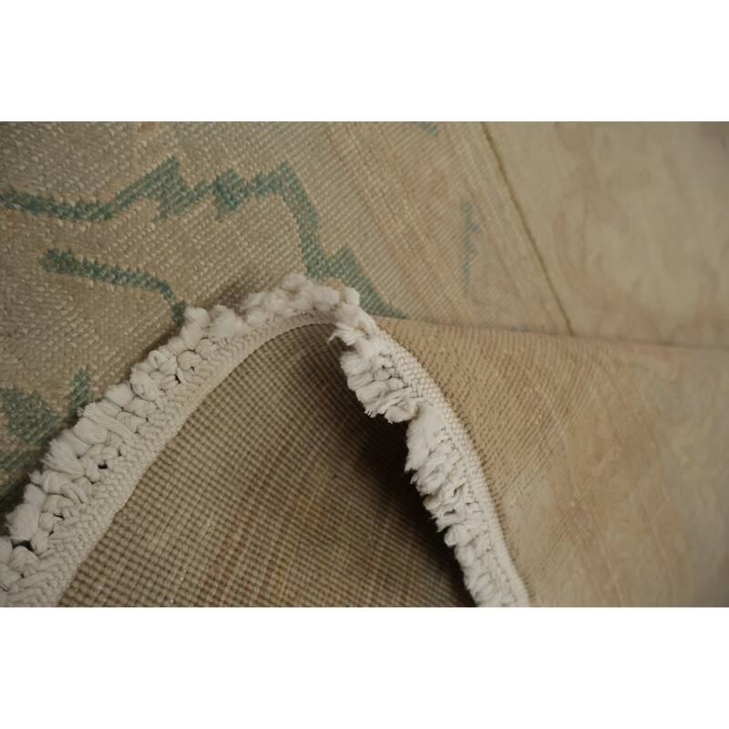 Hand Knotted Oriental 100% Wool Carpet Traditional All-Over Beige & Ivories Ziegler Area Rug - 12' 10'' X 12' 6''