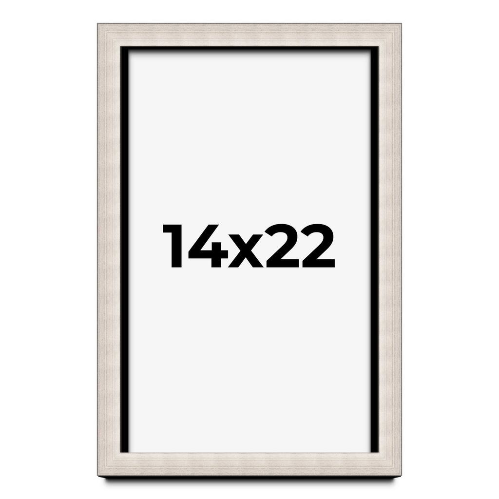 14x22 Shadow Box Frame Silver Real Wood Contemporary Shadowbox Display Frame UV Acrylic Front Acid Free Backing and Hardware