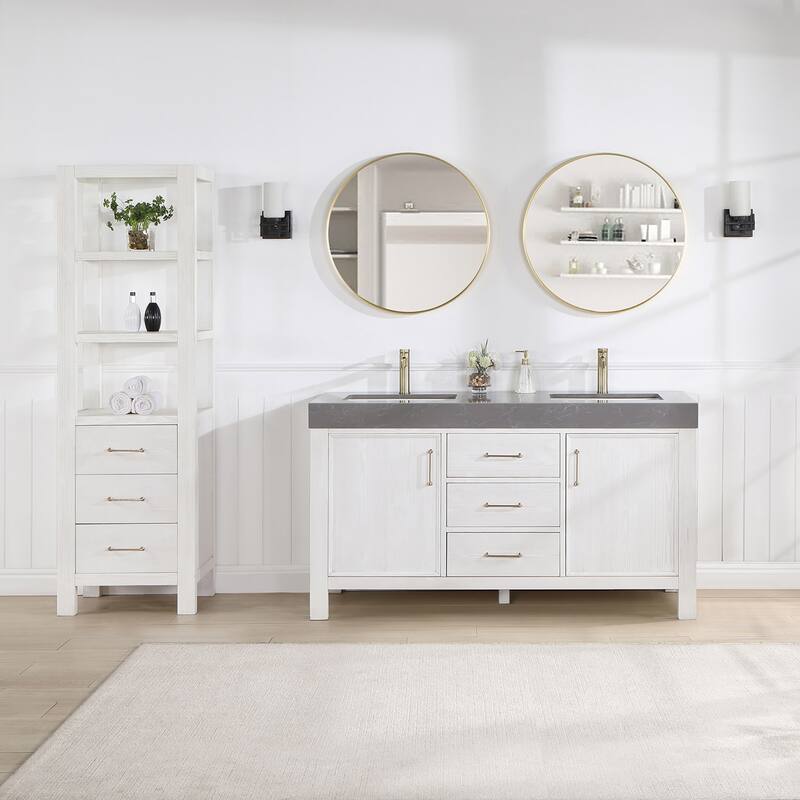 Miseno MV-703860M León 60" Free Standing Double Basin Vanity Set with