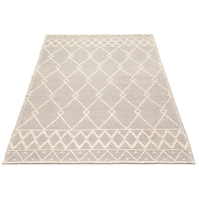 ECARPETGALLERY Braid weave Sienna Grey Wool Rug - 6'0 x 9'0