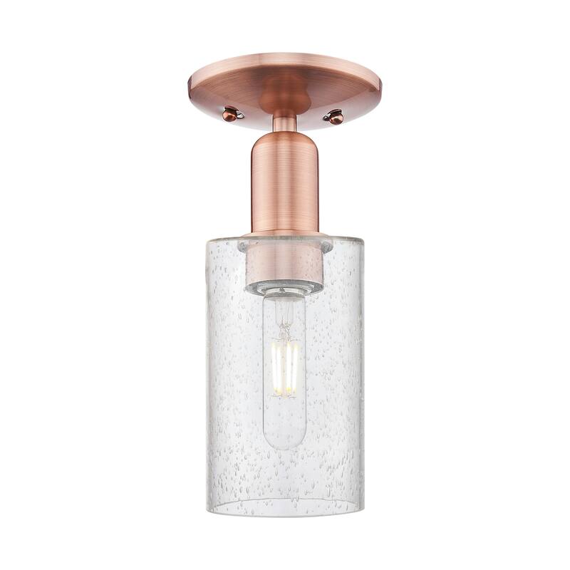 Innovations Lighting 716-1C-11-5 Clymer Semi-Flush Clymer 5" Wide - Antique Copper / Seedy