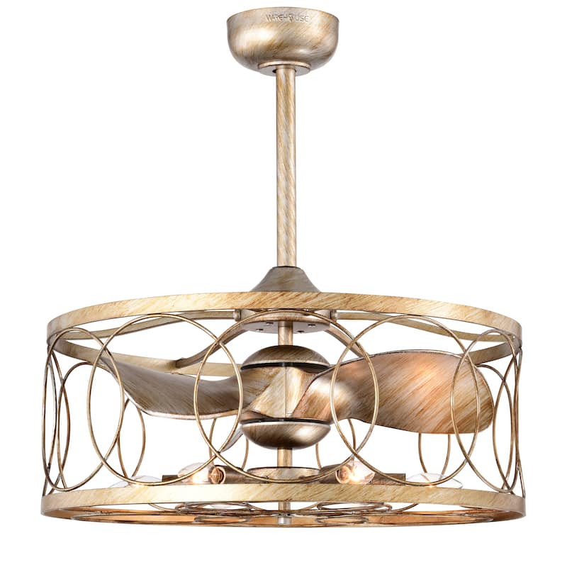 Aglae 25 Inch Antique Silver Finish Modern-Contemporary Style Ceiling Lighted Fandelier with Remote