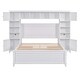 preview thumbnail 7 of 8, Full Size Wooden Bed with All-in-One Cabinet, Shelf & 4 Drawers, White - Versatile Storage & Solid Pine Wood Frame for Bedroom