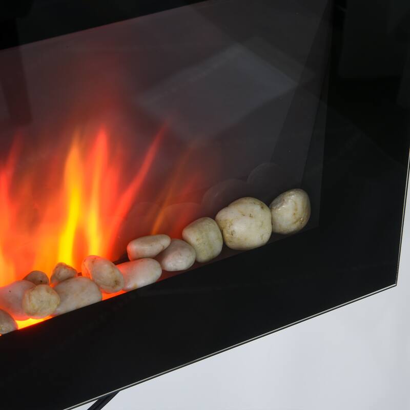 Modern Electric Wall Fireplace for Indoor Use, Heats Up to 215 sq.ft., Compact and Safe Design - N/A