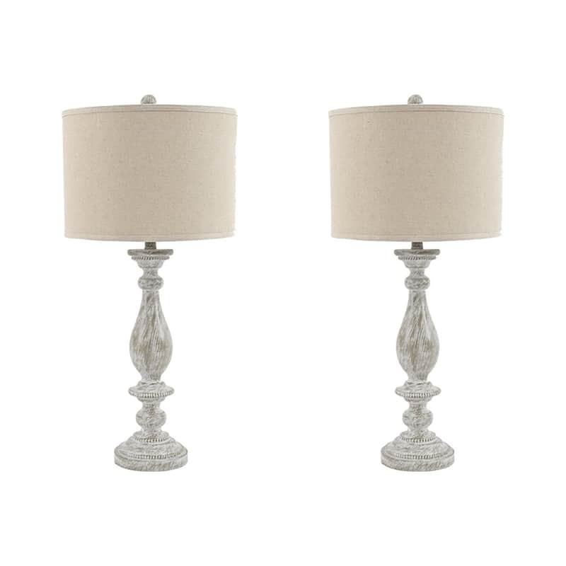 Bernadate Whitewash 33 Inch Table Lamps - Set of 2