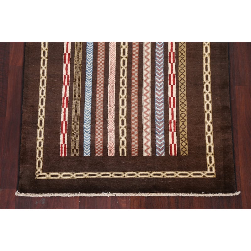 Brown Moharramat Oriental Home Decor Area Rug Hand-knotted Wool Carpet - 3'9" x 5'0"