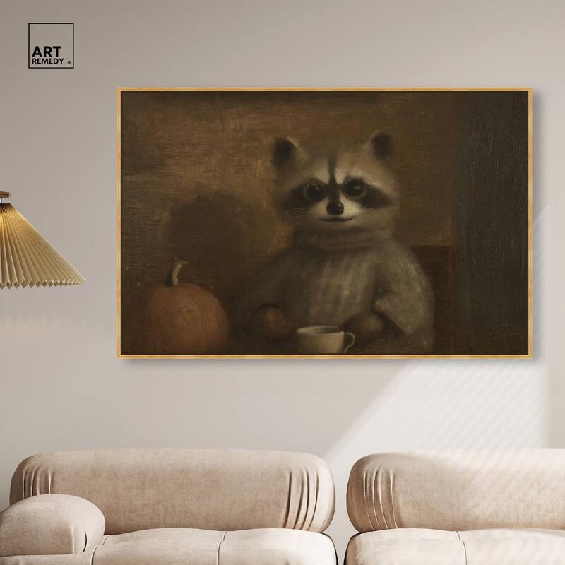 Raccoon Reverie Canvas by Art Remedy