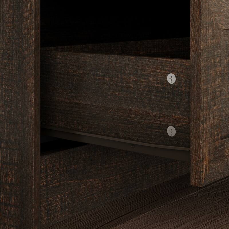 Modern 3-Drawer Wood Dresser for Bedroom, Wide Storage Chest with Metal Handles, Nightstand Cabinet