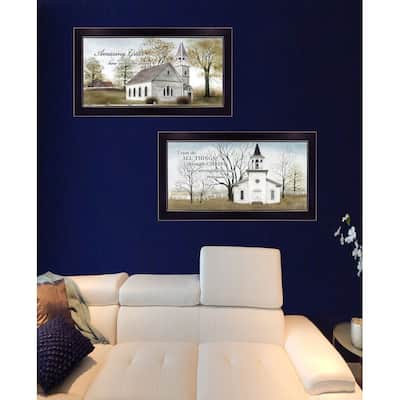TrendyDecor4U Traditional "Amazing Grace Collection" 3-Piece Vignette by Billy Jacobs