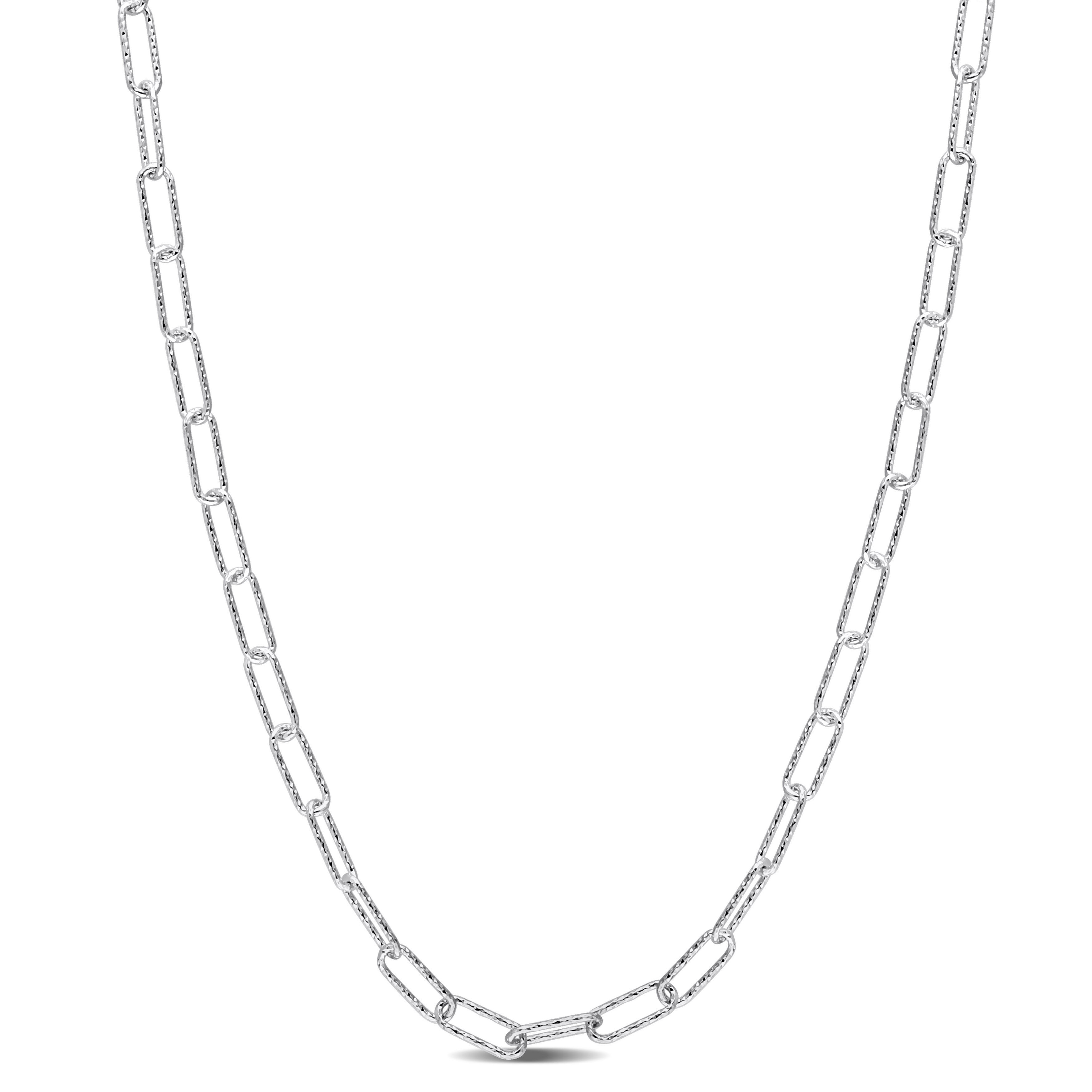 Miadora Sterling Silver Paperclip Necklace