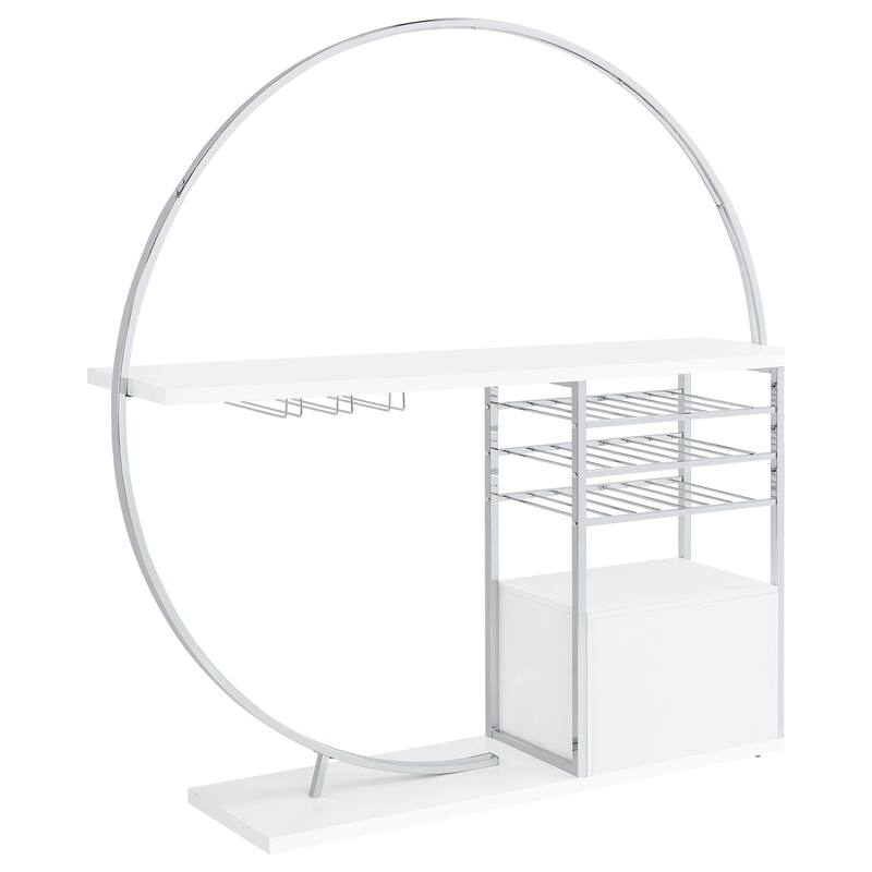 Risley 2-door Circular LED Home Bar with Wine Storage