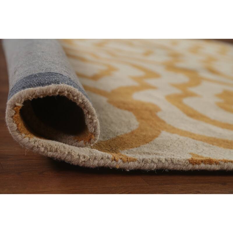 Contemporary Geometric Trellis Agra Oriental Wool Rug Hand-tufted - 10'0" x 10'0"