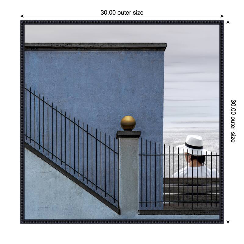 Lady with a white hat by Gilbert Claes Framed Canvas Wall Art Print - 30 x 30 in