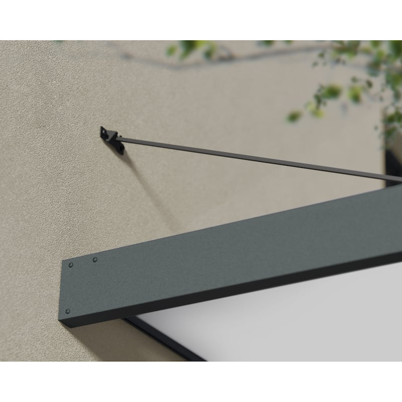 Sophia XL 5 ft. Door Awning Kit - Grey Structure & White Opal Panels