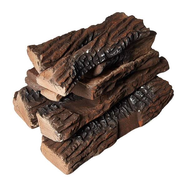Shop Gibson Living 10 Pc Set Of Ceramic Wood Large Gas Fireplace Logs For All Types Of Indoor Gas Inserts Or Outdoor Fire Pits Oak On Sale Overstock 30647024