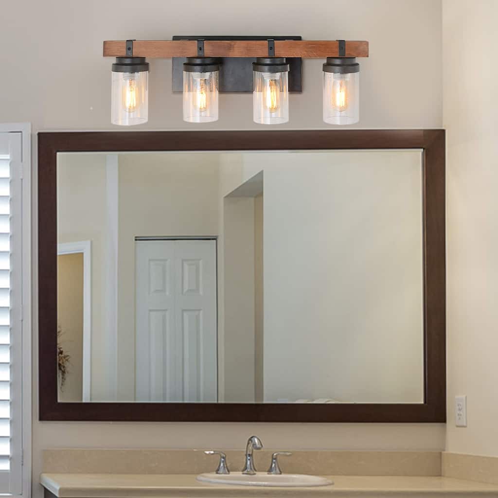 Anmytek 4-Lights Vanity Light with Bubble Glass Shade Wall Mount Sconce Lighting for Bedroom,Kitchen,Hallway