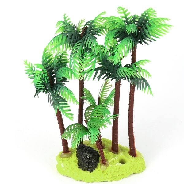 Shop Aquarium Fish Bowl Plastic Artificial Plant Coconut Tree