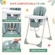 preview thumbnail 6 of 19, Foldable High Chair for Babies and Toddlers with Adjustable Height & Footrests