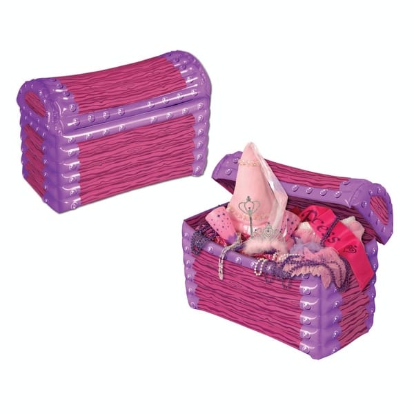 24 Giant Inflatable Pink Princess Treasure Chest Birthday Party Drink Cooler Overstock