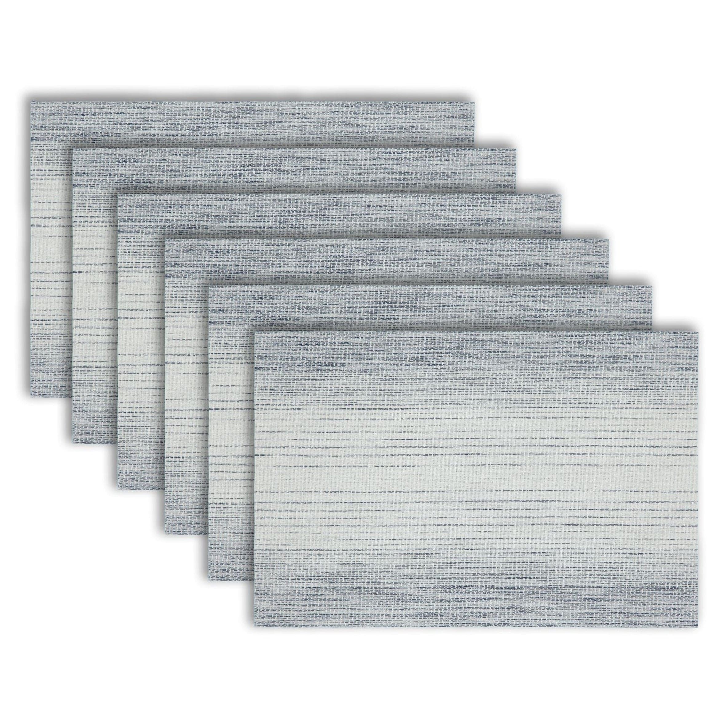 Dainty Home Ombre Woven Vinyl Reversible Rectangle Placemat Set Of 6 - 12" x 18"