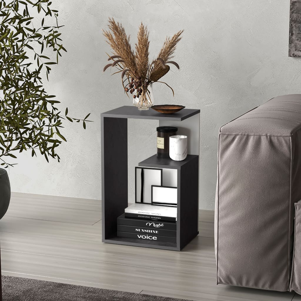 3-Tier Open Shelf Nightstand with Multi-Functional Design